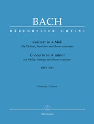 Violin Concerto in A minor, BWV 1041 Orchestra Scores/Parts sheet music cover Thumbnail